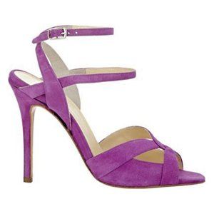 Sarah Flint Maggie purple suede strappy sandals